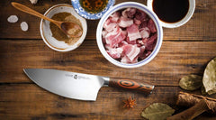 TUO Herb Rocking & Salad Knife- Vegetable Cleaver - High Carbon German Stainless Steel Kitchen Knife - Pakkawood Handle Veggie Chopper - Luxurious Gift Box Included - 7 Inch - Fiery Phoenix Series