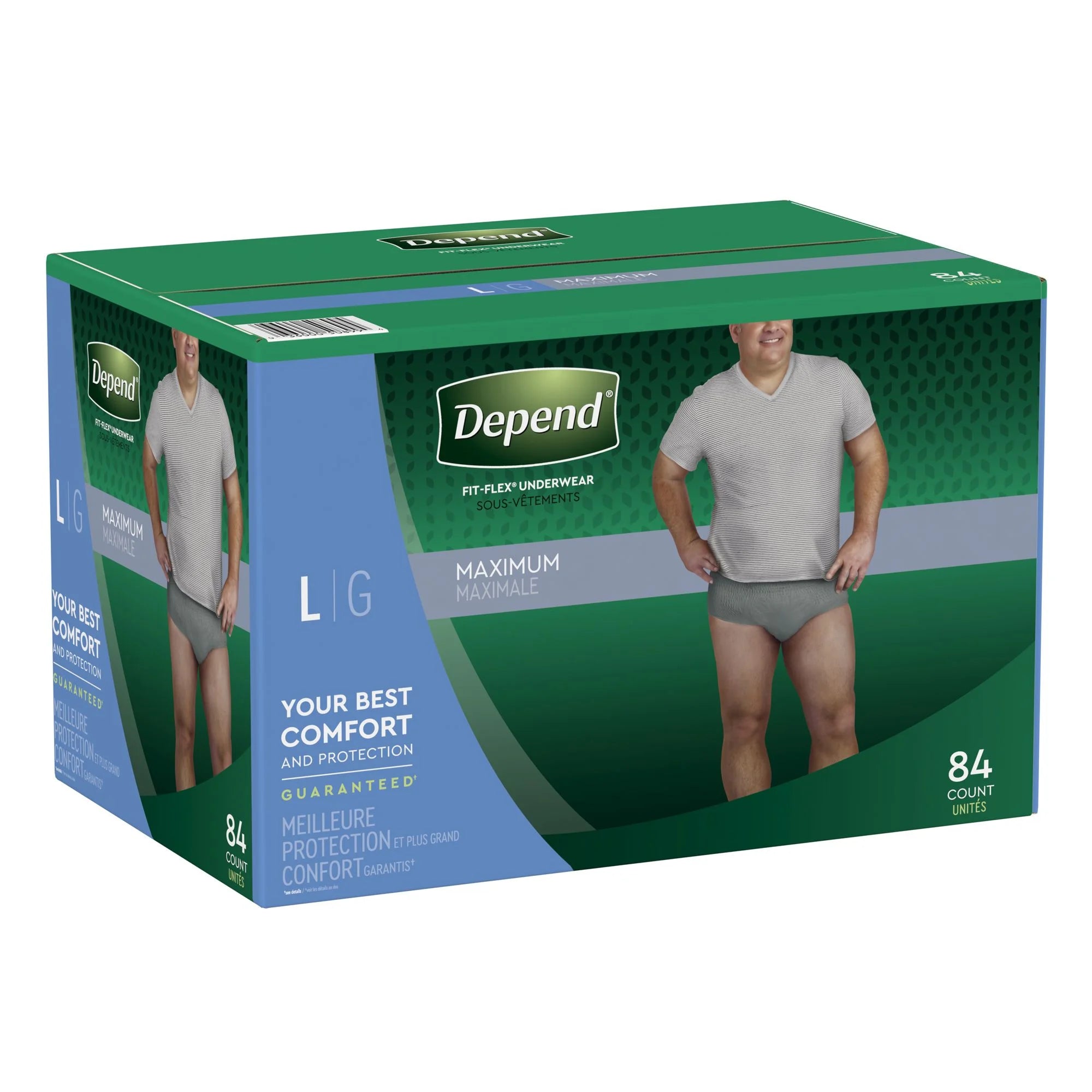 Product of  Fit Flex Large Maximum Absorbency Underwear for Men 84 Ct.