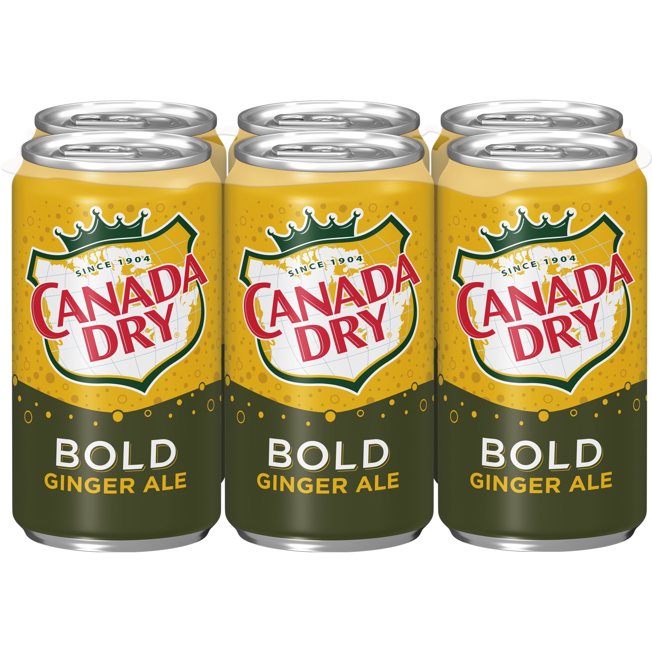 Caffeine Free Bold Ginger Ale Soda Pop, 7.5 Fl Oz, 6 Pack Cans