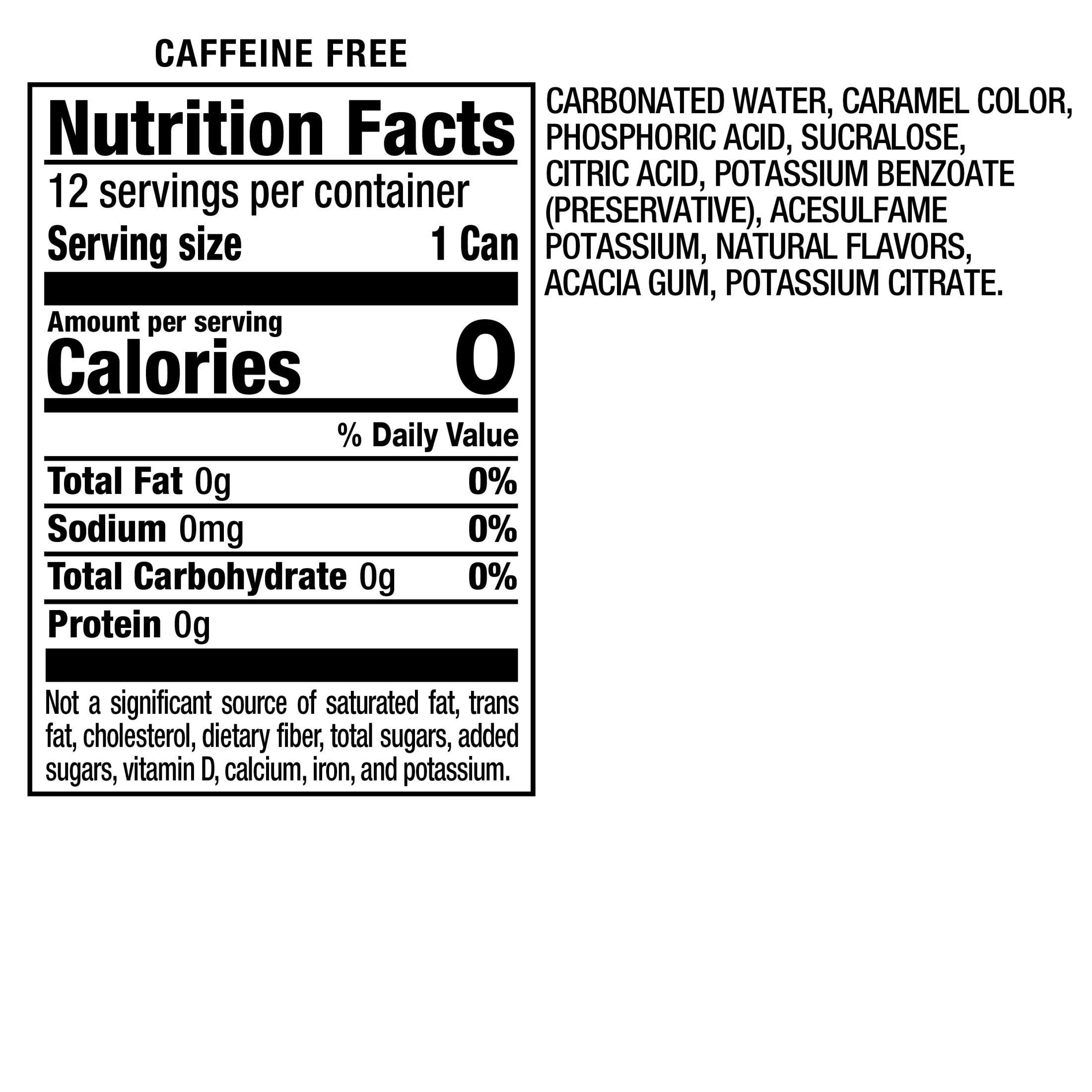 Caffeine Free Soda Pop, 12 Fl Oz, 12 Pack Cans