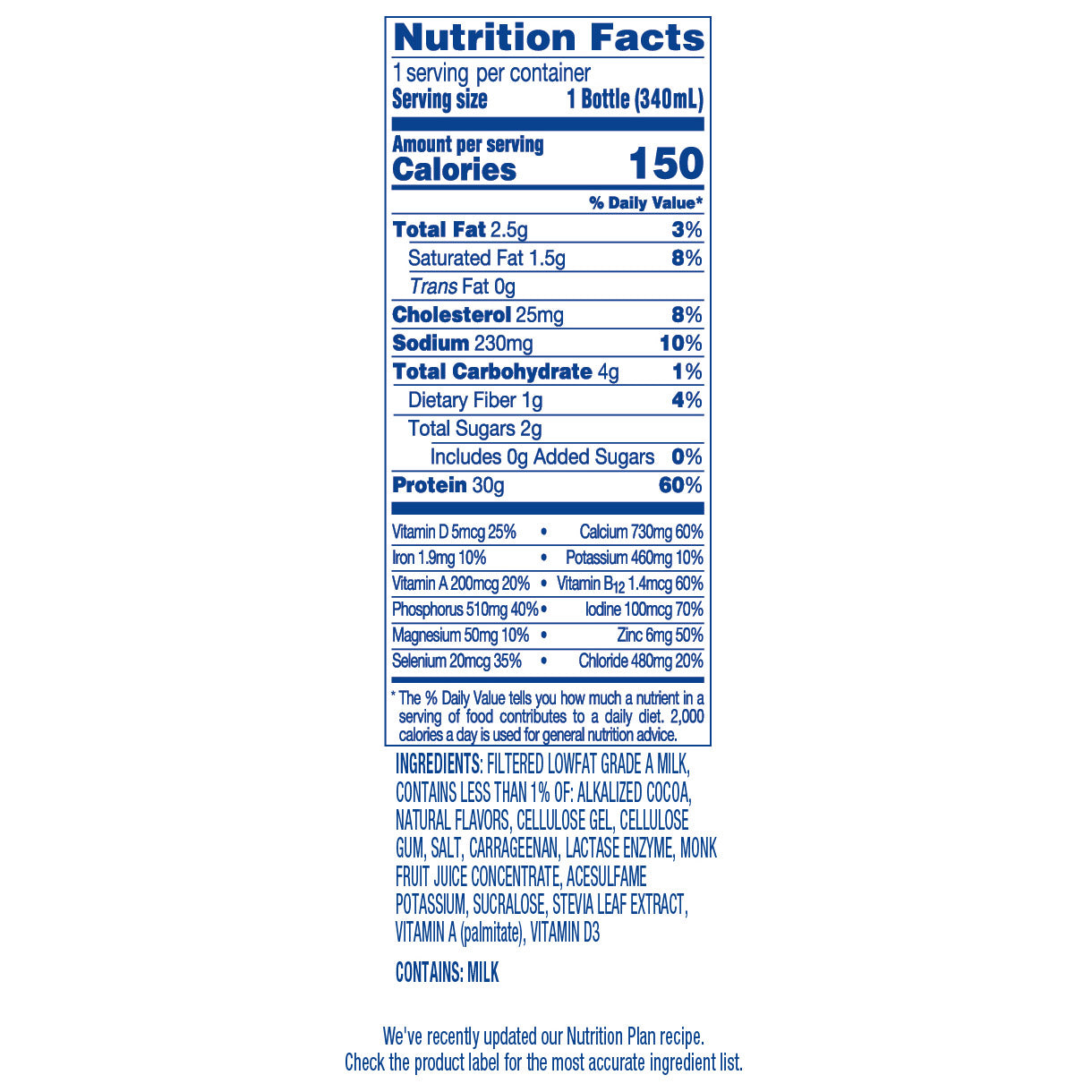 Nutrition Plan, 30G Protein Shake, Chocolate, 11.5 Fl Oz, 18-Pack