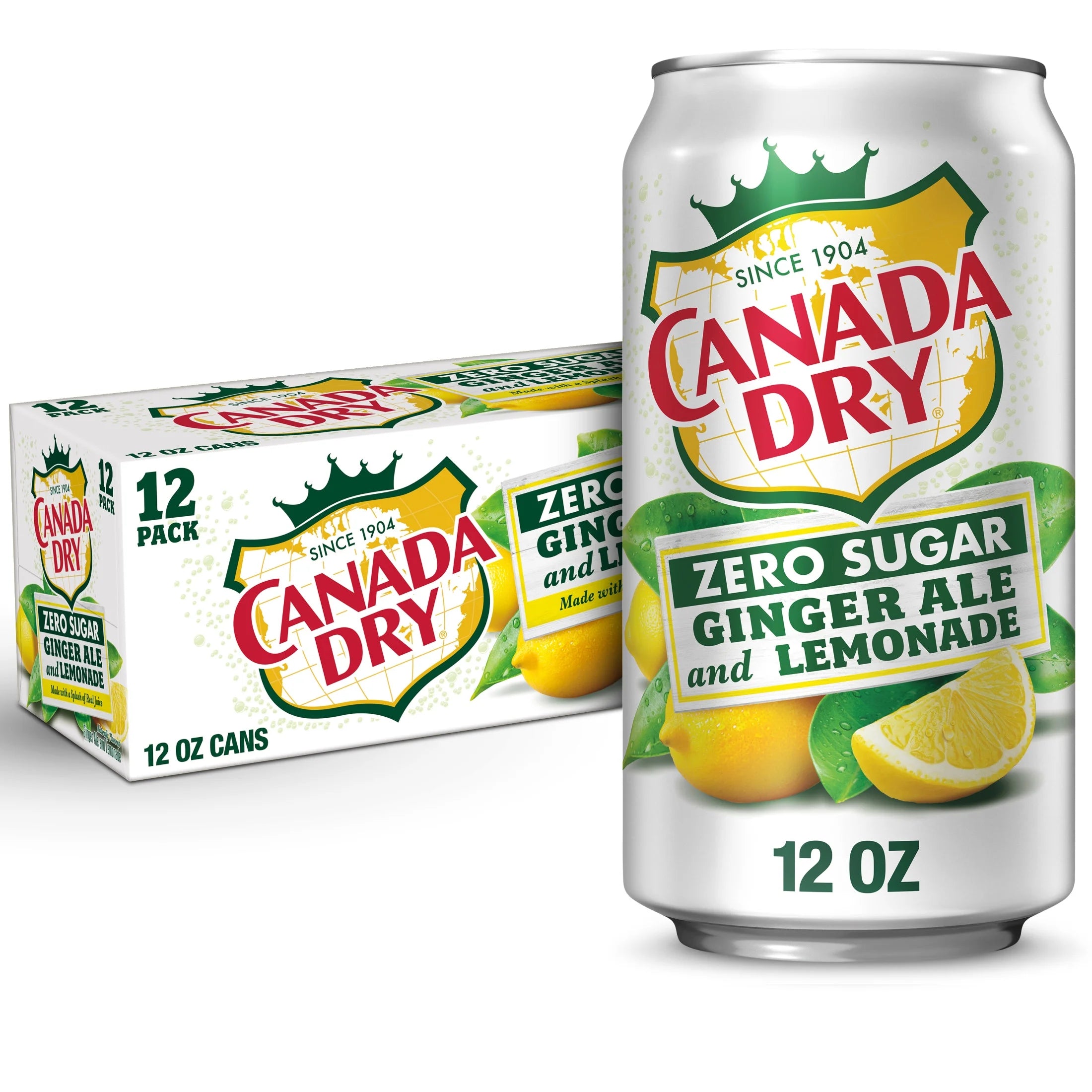zero sugar ginger ale lemonade soda 12 pack