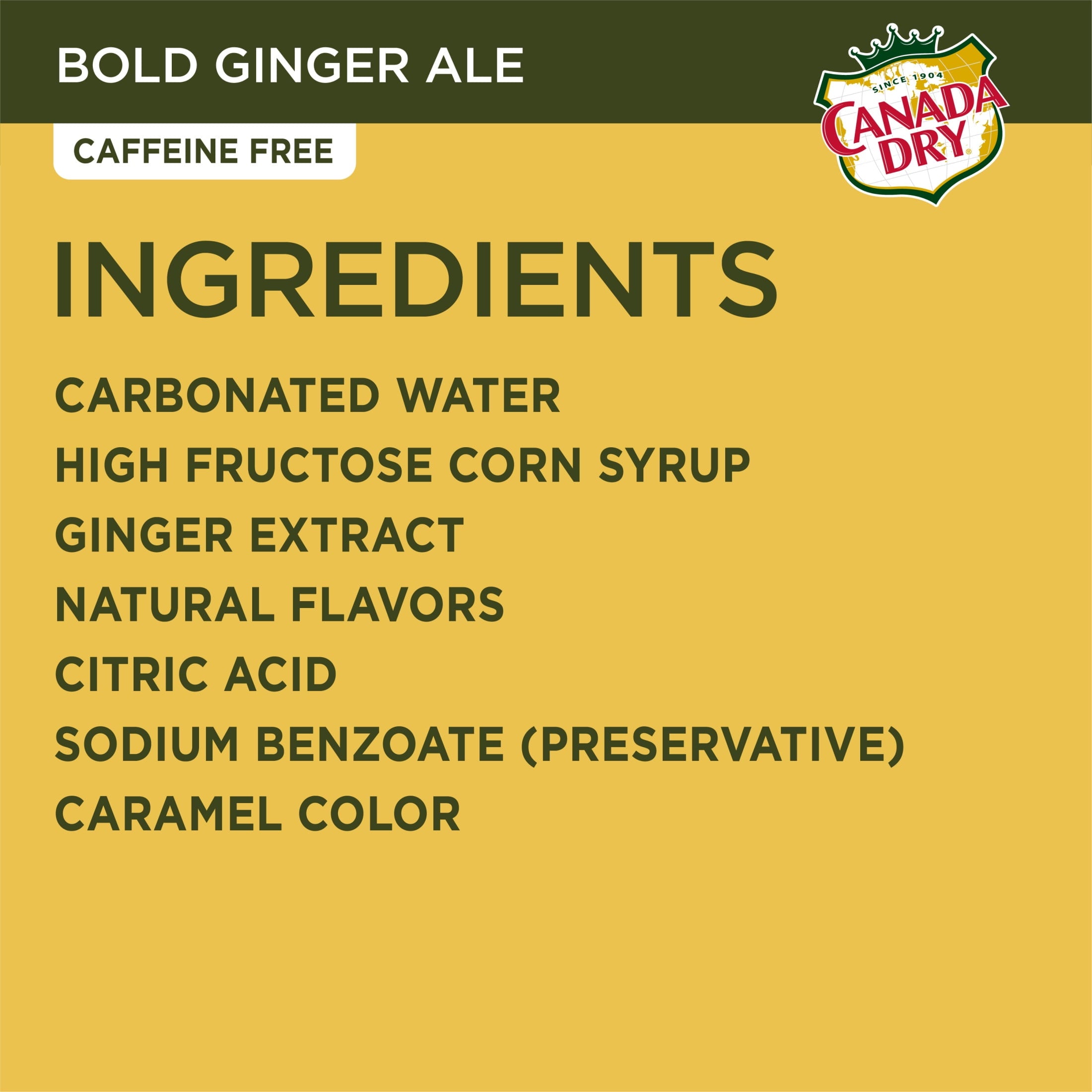 Caffeine Free Bold Ginger Ale Soda Pop, 7.5 Fl Oz, 6 Pack Cans