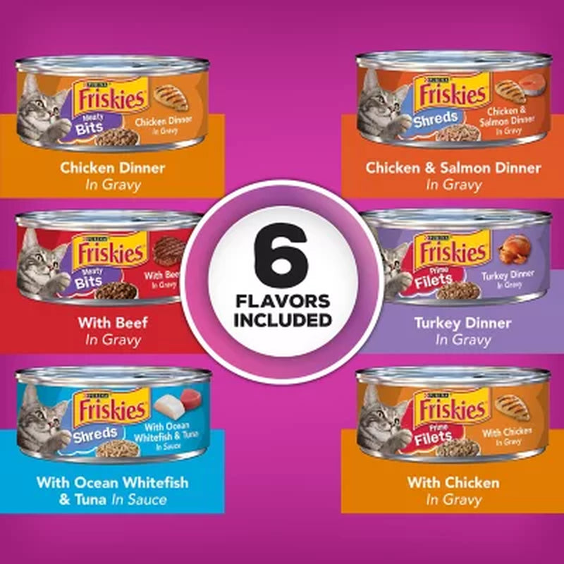 Purina Friskies Gravy Pleasers Variety Pack, Adult Wet Cat Food, 5.5 Oz., 60 Ct.