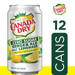 Caffeine Free Zero Sugar Ginger Ale and Lemonade Soda Pop, 12 Fl Oz, 12 Pack Cans